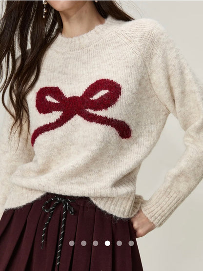 Bow Knit Pullover // Apricot