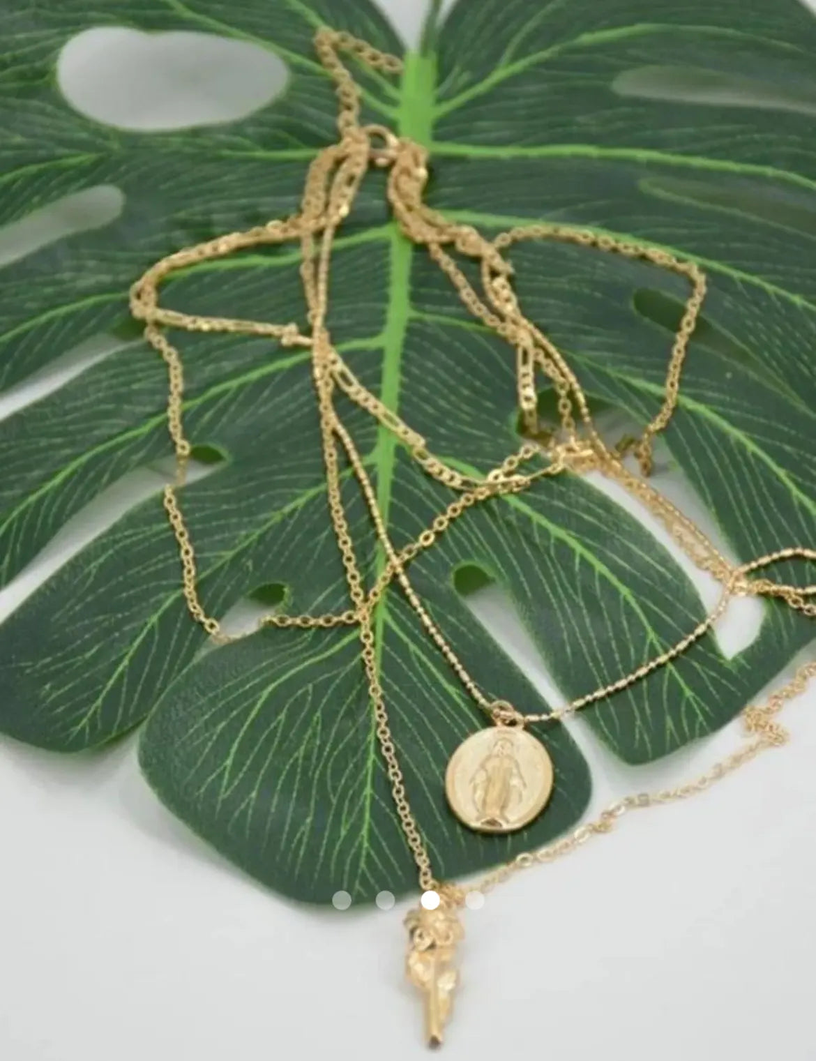 Flower Multi Layer Necklace 031 // Gold