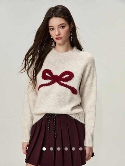Bow Knit Pullover // Apricot