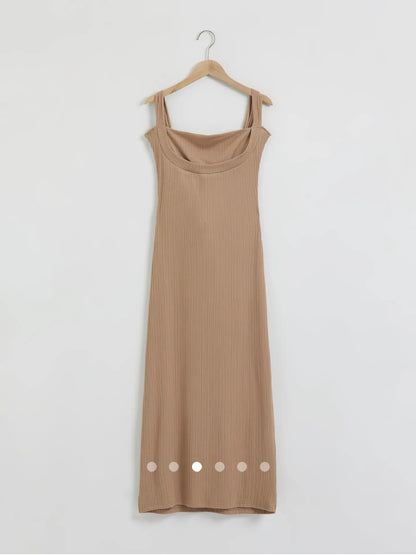 Textured Maxi Dress // Light Brown