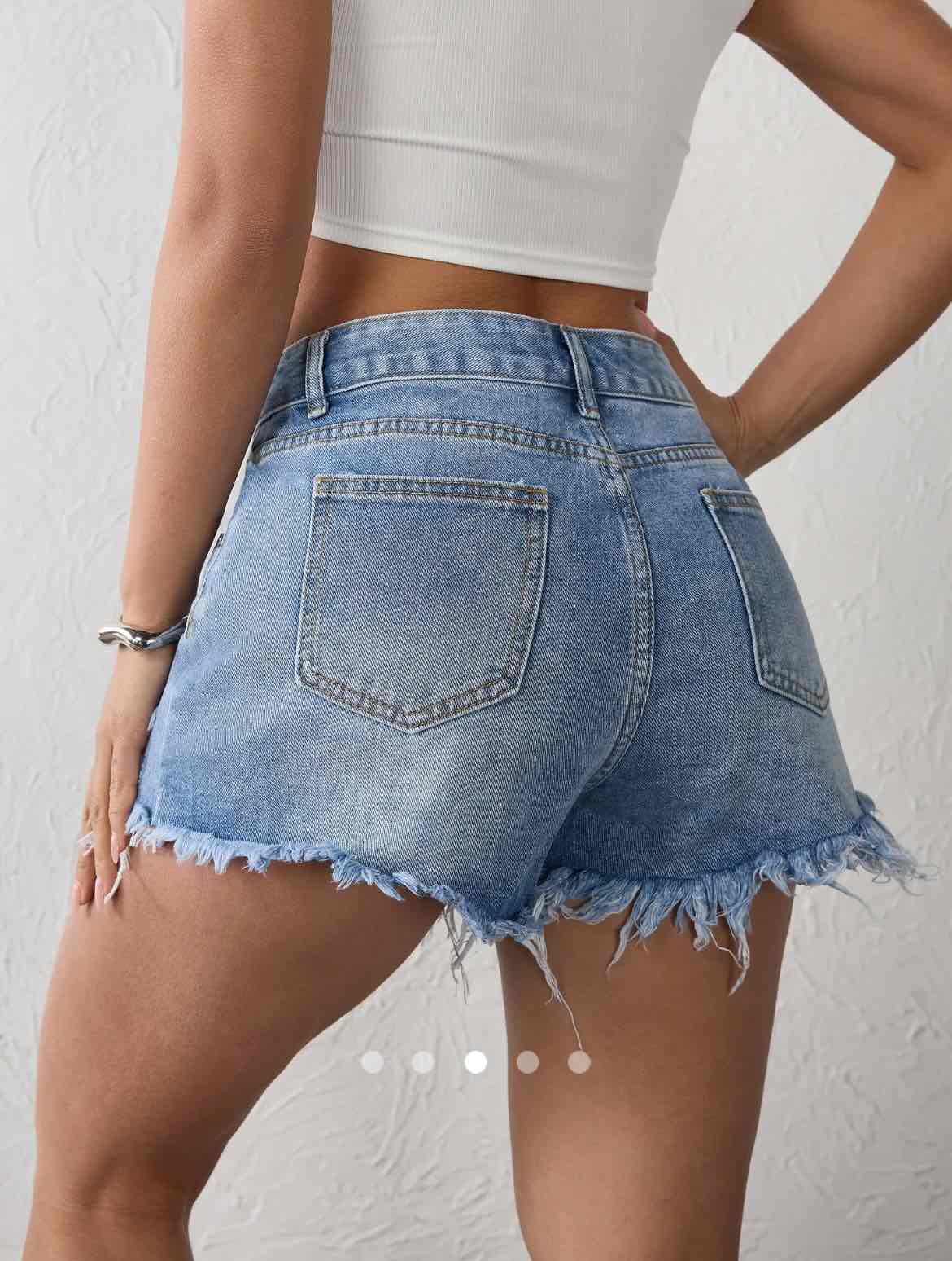 Denim Wide Leg Shorts // Light Blue
