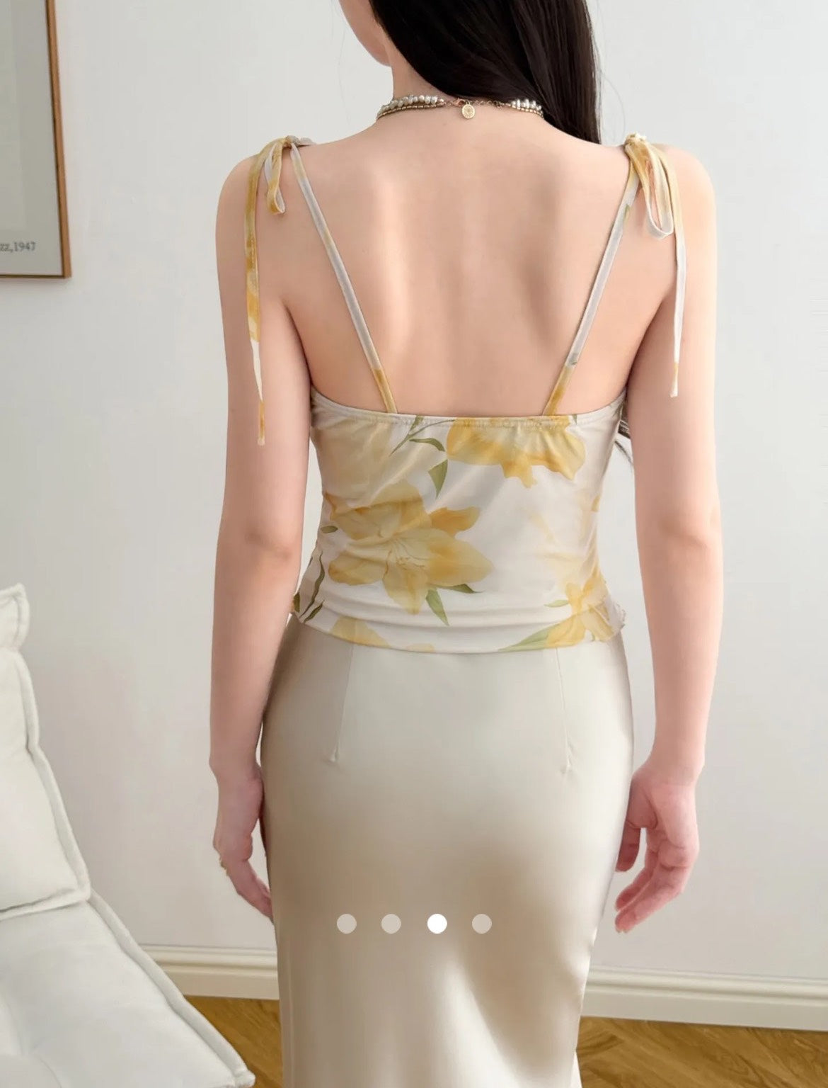 Floral Printed Cami Top // Yellow