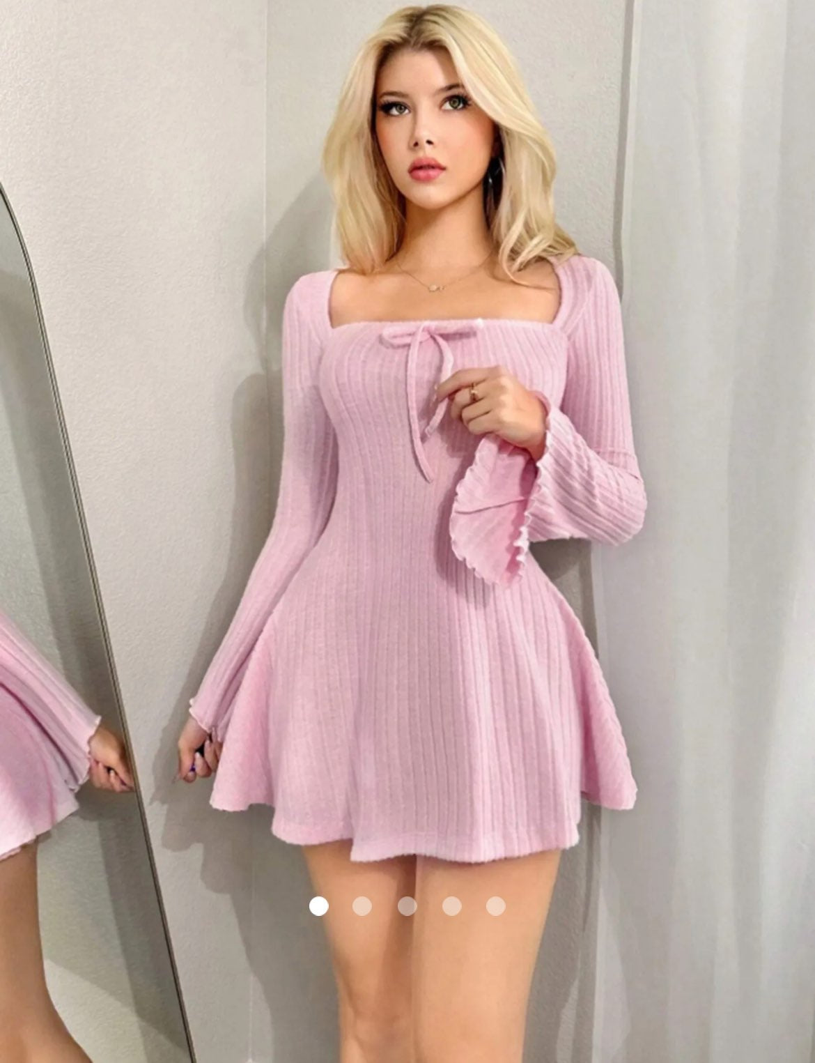 Bow A-line Dress // Pink