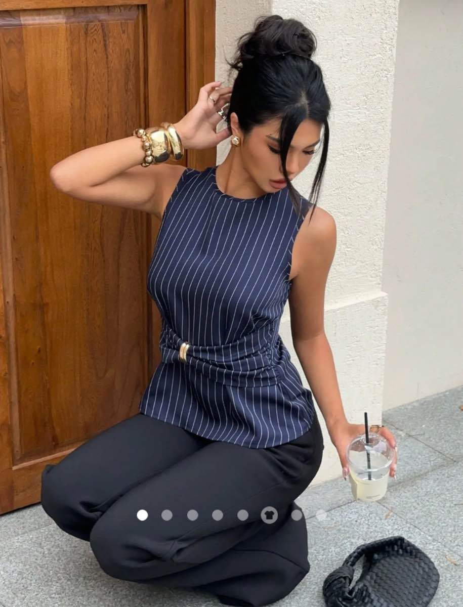 Gathered Tank Top 001 // Navy