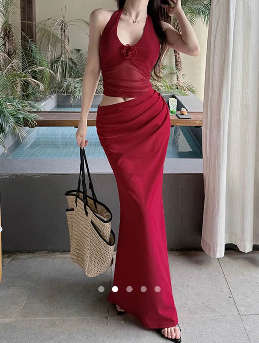 Sheer Bodycon Dress // Burgundy