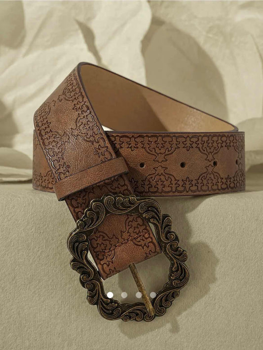 Vintage Buckle Belt // Brown
