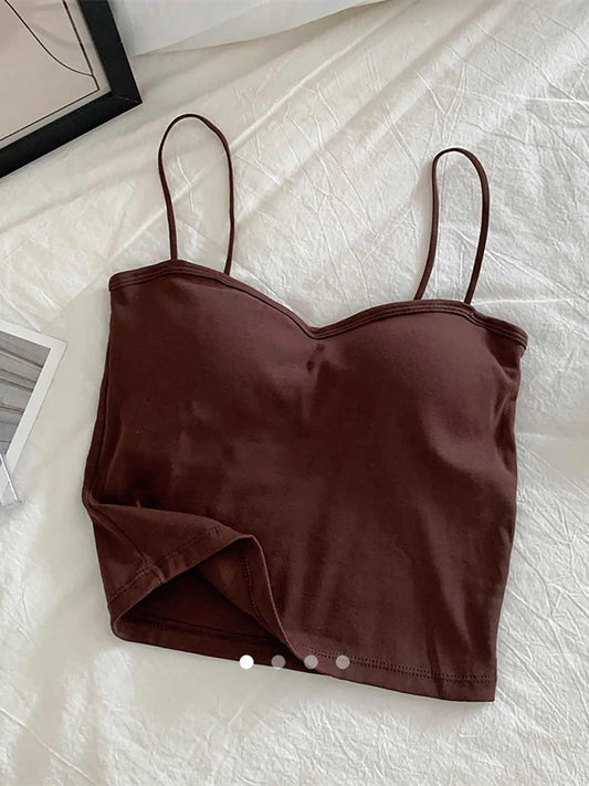 Padded Cami Top // Brown