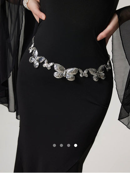 Butterfly Wasit Chain Belt // Silver