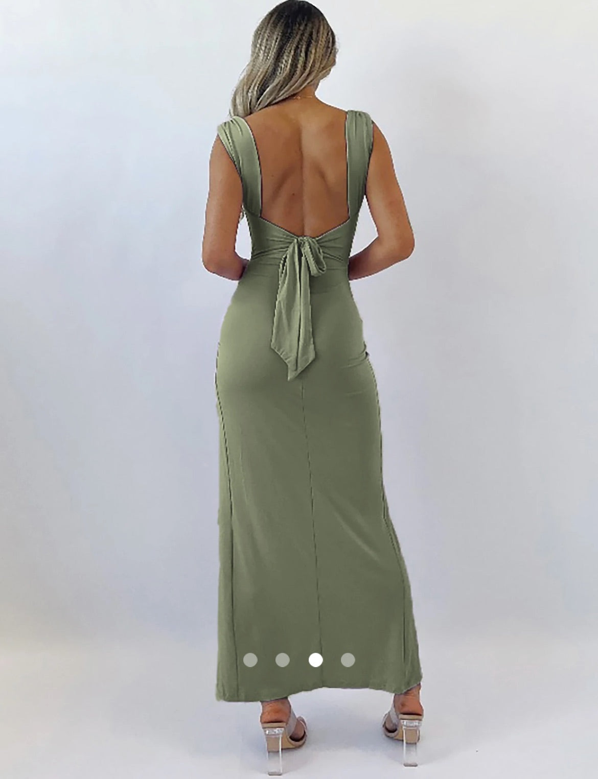 Slit Bodycon Dress // Green