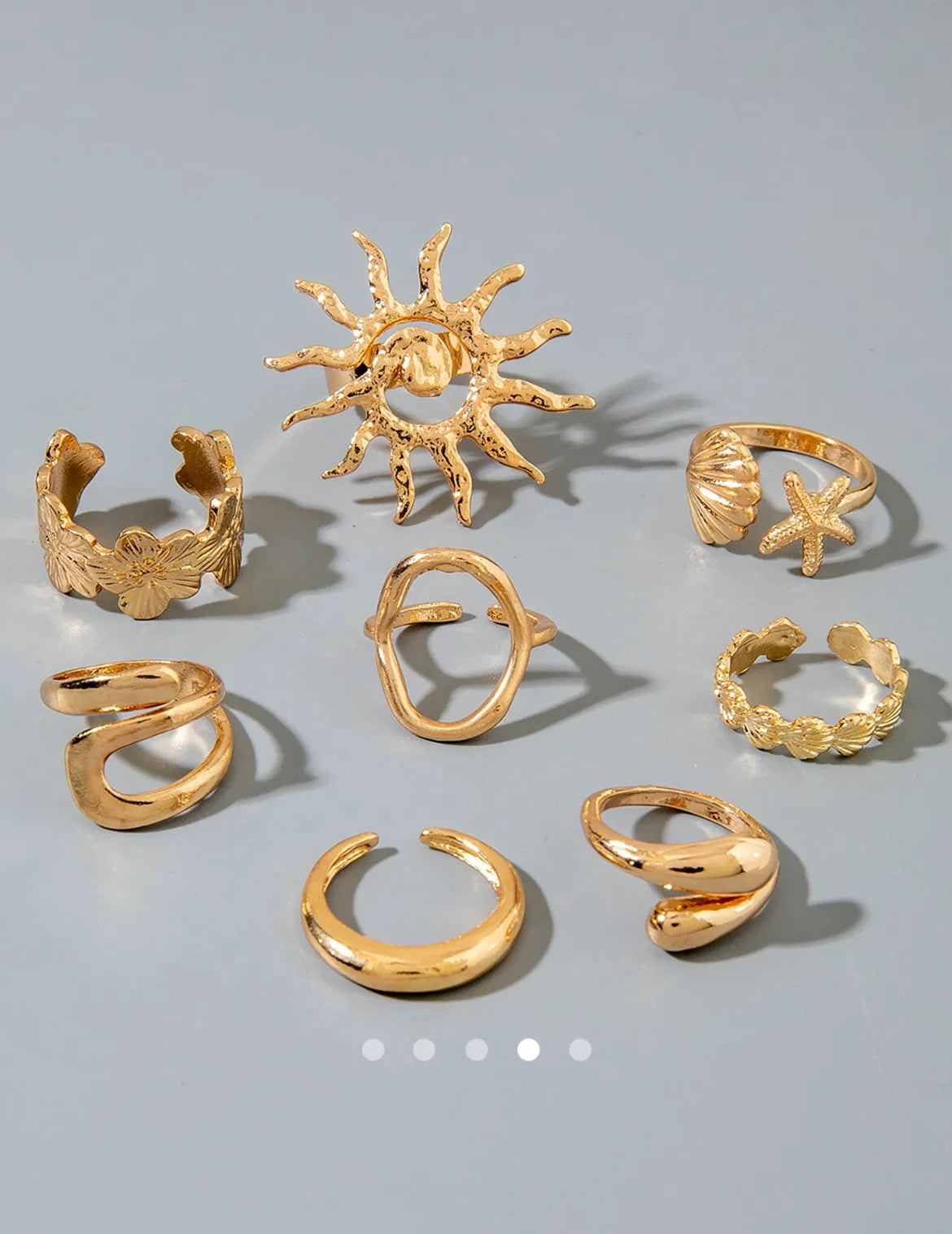 Shell Ring Set 017 // Gold