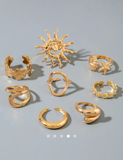 Shell Ring Set 017 // Gold