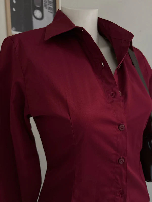 Long Sleeve Shirt // Deep Cherry