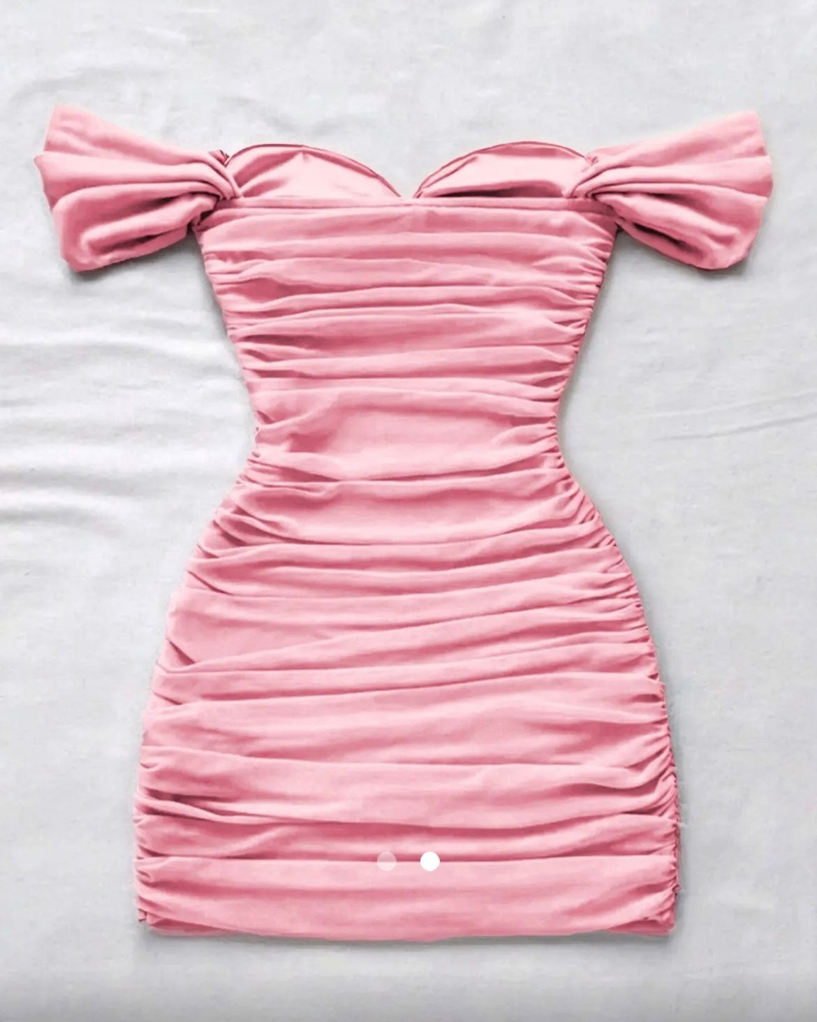 Gathered Bodycon Dress // Pink