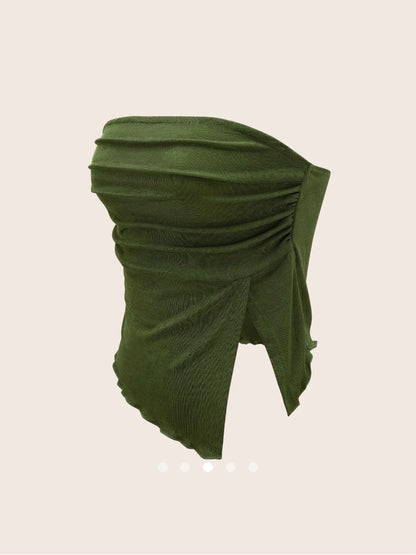 Shiny Tube Top // Green