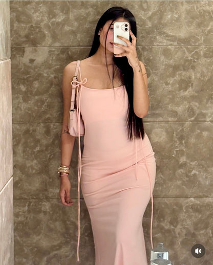 Mermaid Hem Maxi Dress // Baby Pink