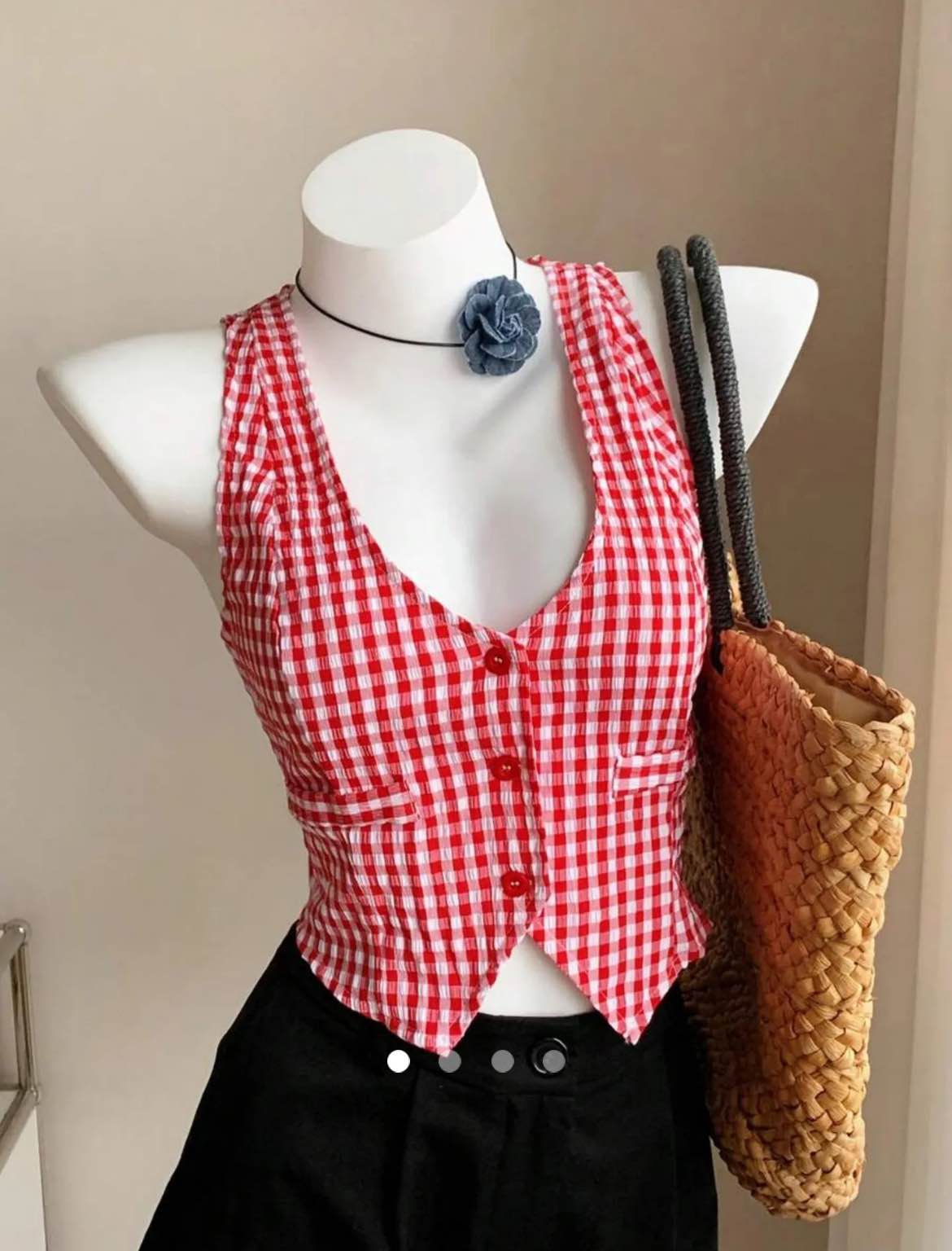 Gingham Top // Red