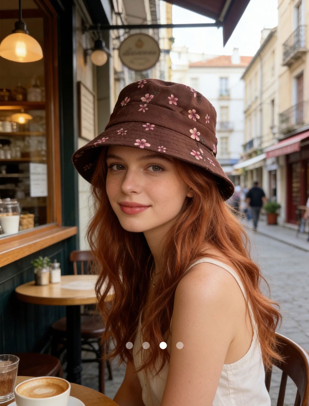 Flower Bucket Hat // Brown