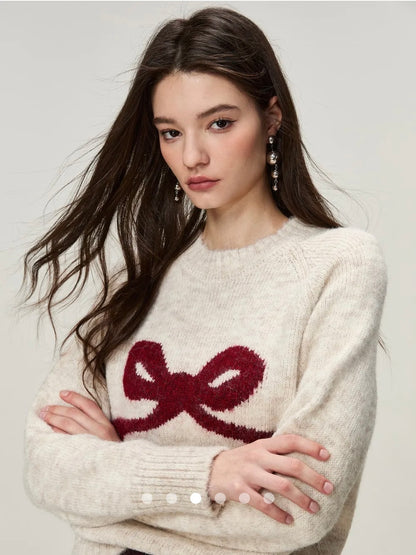 Bow Knit Pullover // Apricot