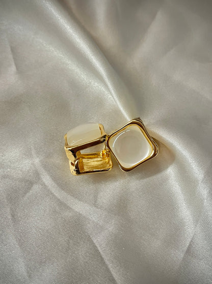 Cube Earrings // Gold