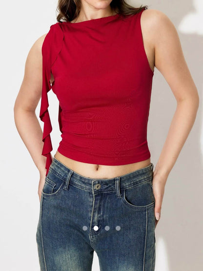 Ruffle Top // Rich Red