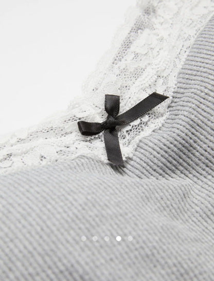 Padded Lace Top // Grey