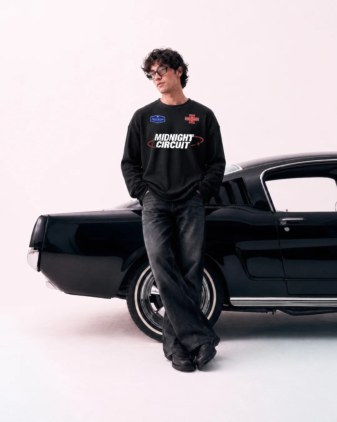 Midnight Waffle T-Shirt // Black