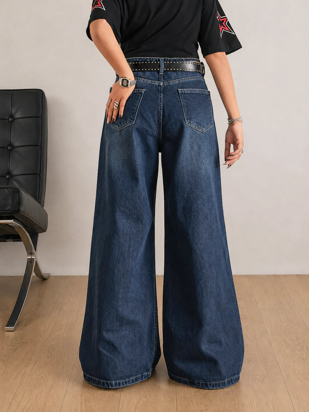 Deep Ocean Blue // Washed Ultra Wide Leg Jeans