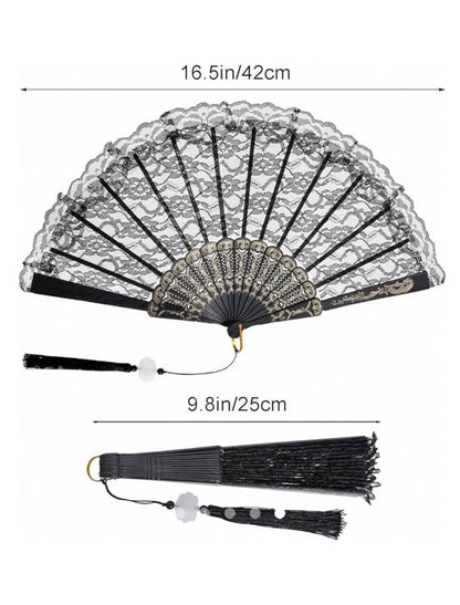 Fringe Hand Fan // Black