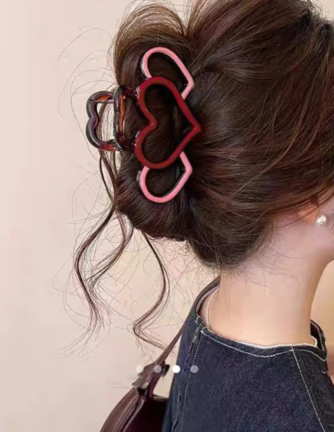 Heart Hair Clip // Red-Pink