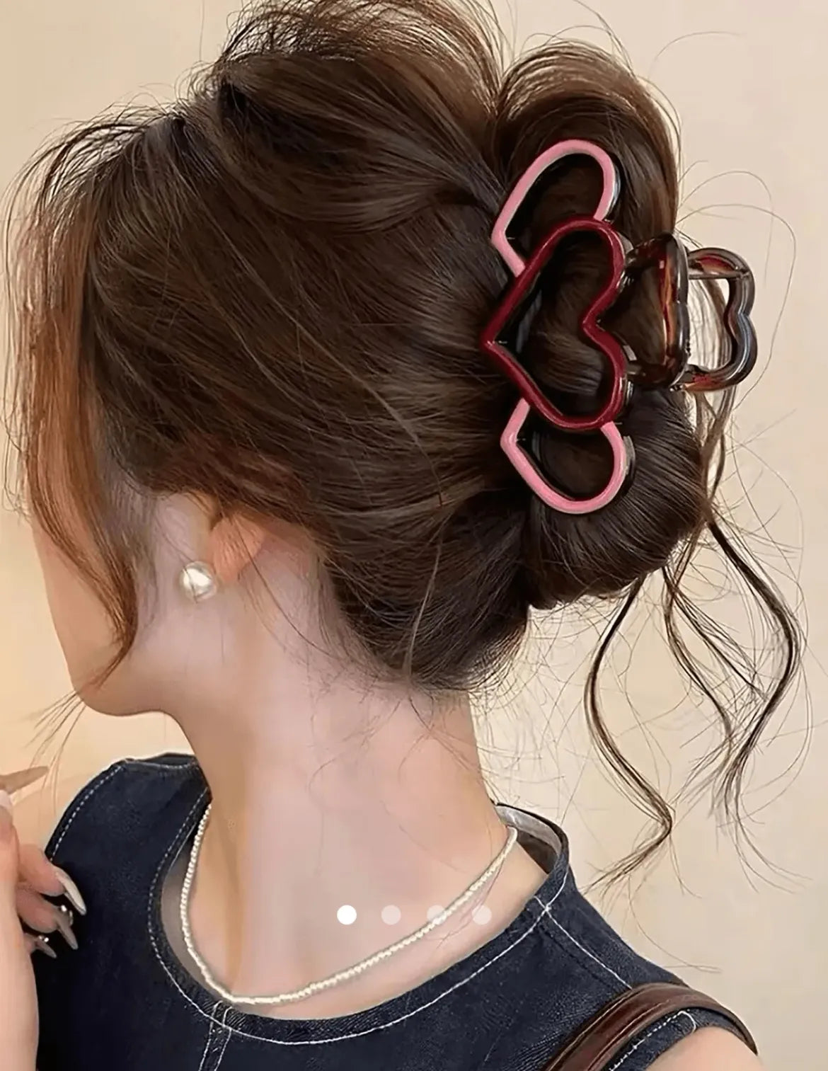 Heart Hair Clip // Red-Pink