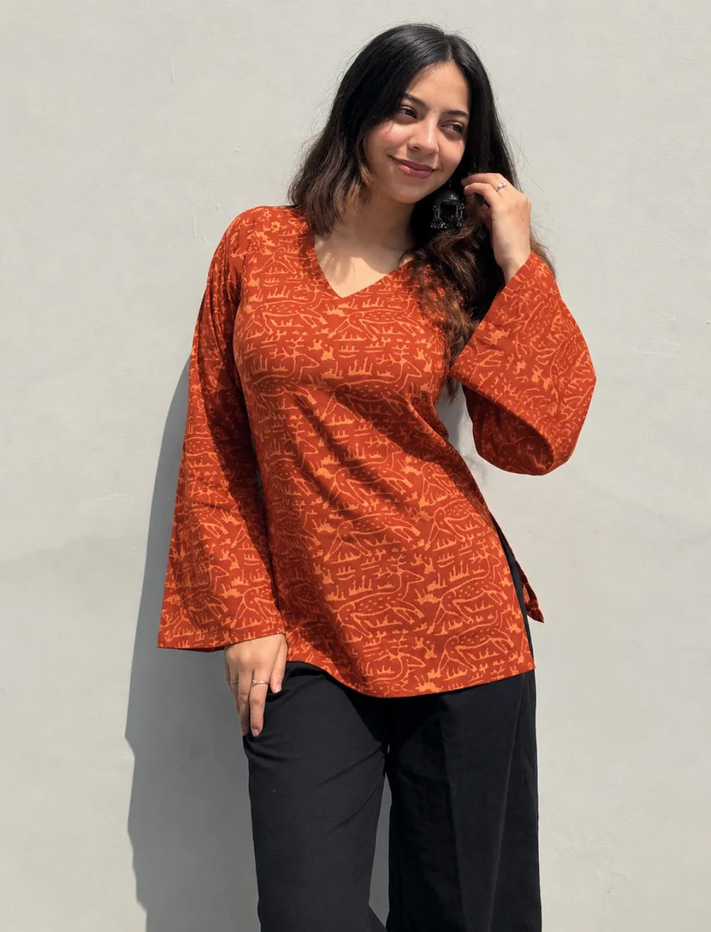 Dhaani // Bell Sleeve Kurti (100% Cotton)