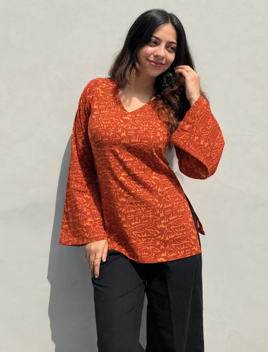 Dhaani // Bell Sleeve Kurti (100% Cotton)