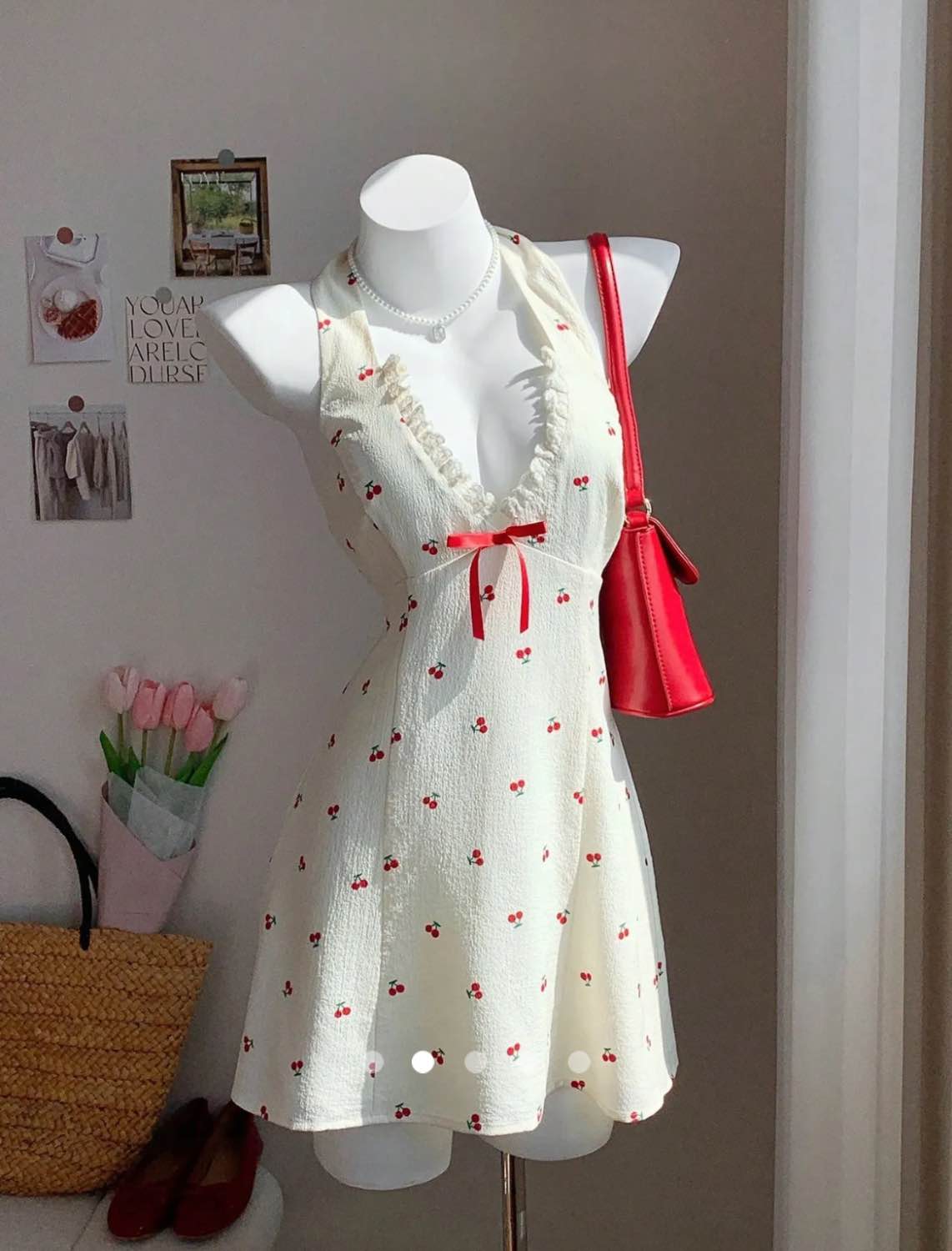 Bow A-Line Dress // Off White