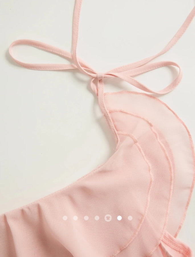 Ruffle Bodycon Dress // Pink