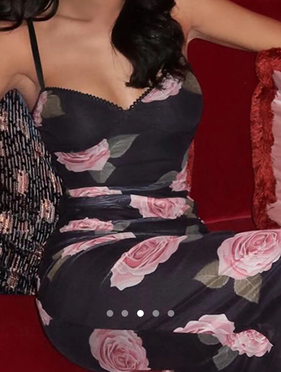 Floral Printed Bodycon Dress // Black