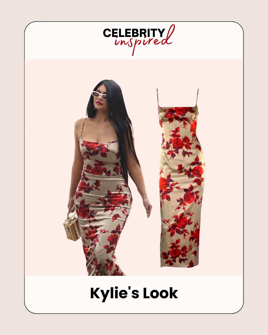 Kylie Inspired Floral Maxi Dress // Red