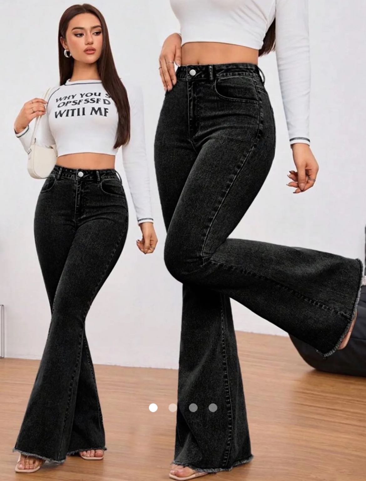 High Waist Flare Jeans 001 // Black
