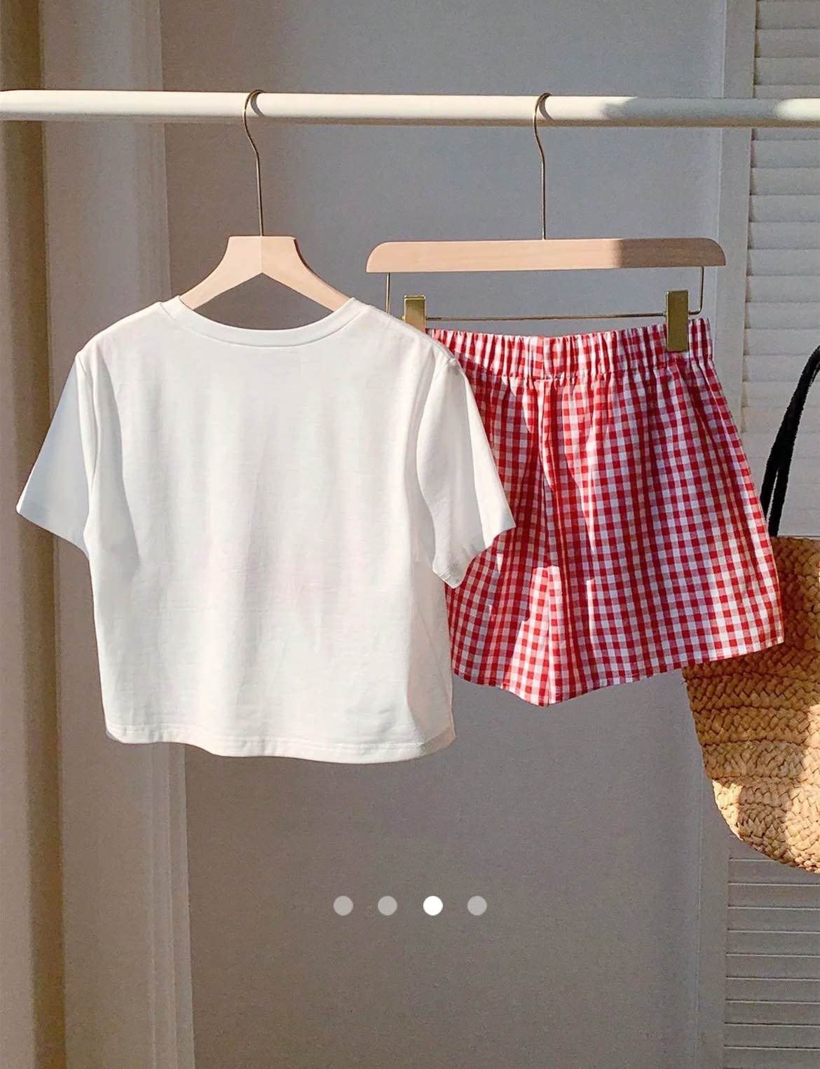Gingham Co-ord Set // Red & White