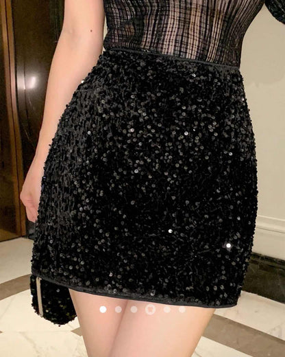 Sequin Skirt // Black