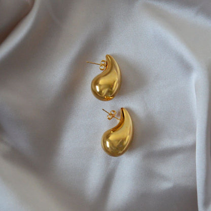 Chunky Teardrop Earings (Big) // Gold