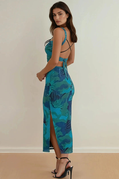 Floral Maxi Dress // Green