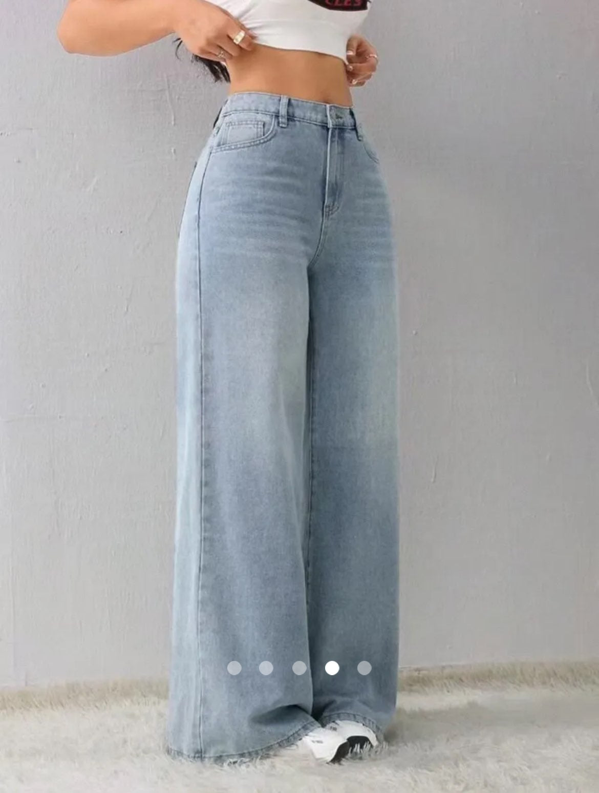 High Waist Wide Leg Jeans // Light Blue