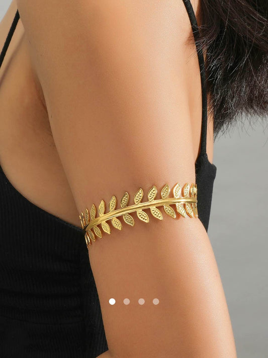 Leaf Arm Cuff // Gold