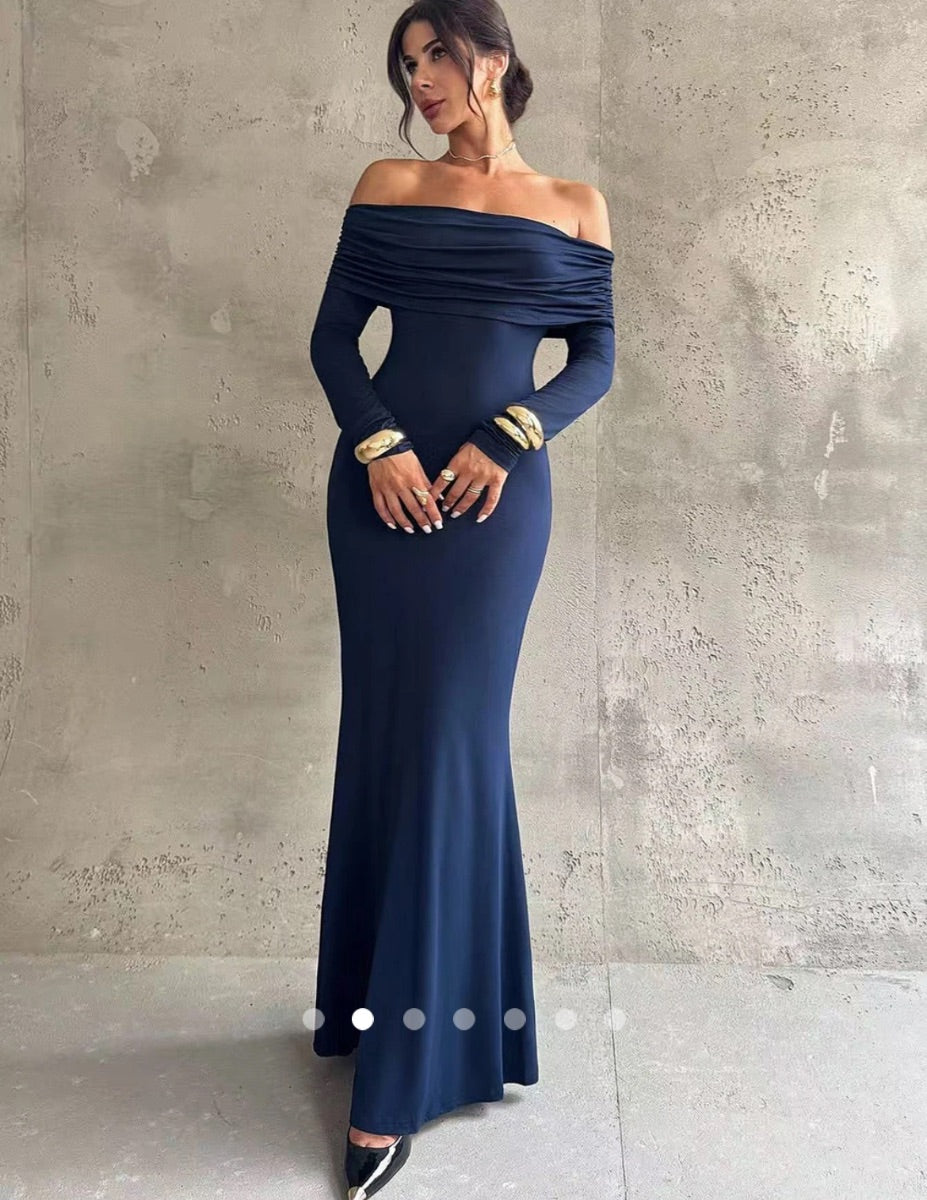Backless Fishtail Dress // Navy