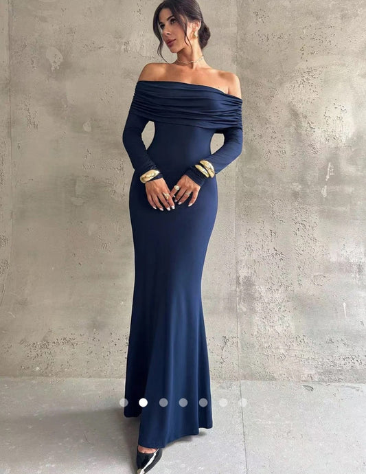 Backless Fishtail Dress // Navy
