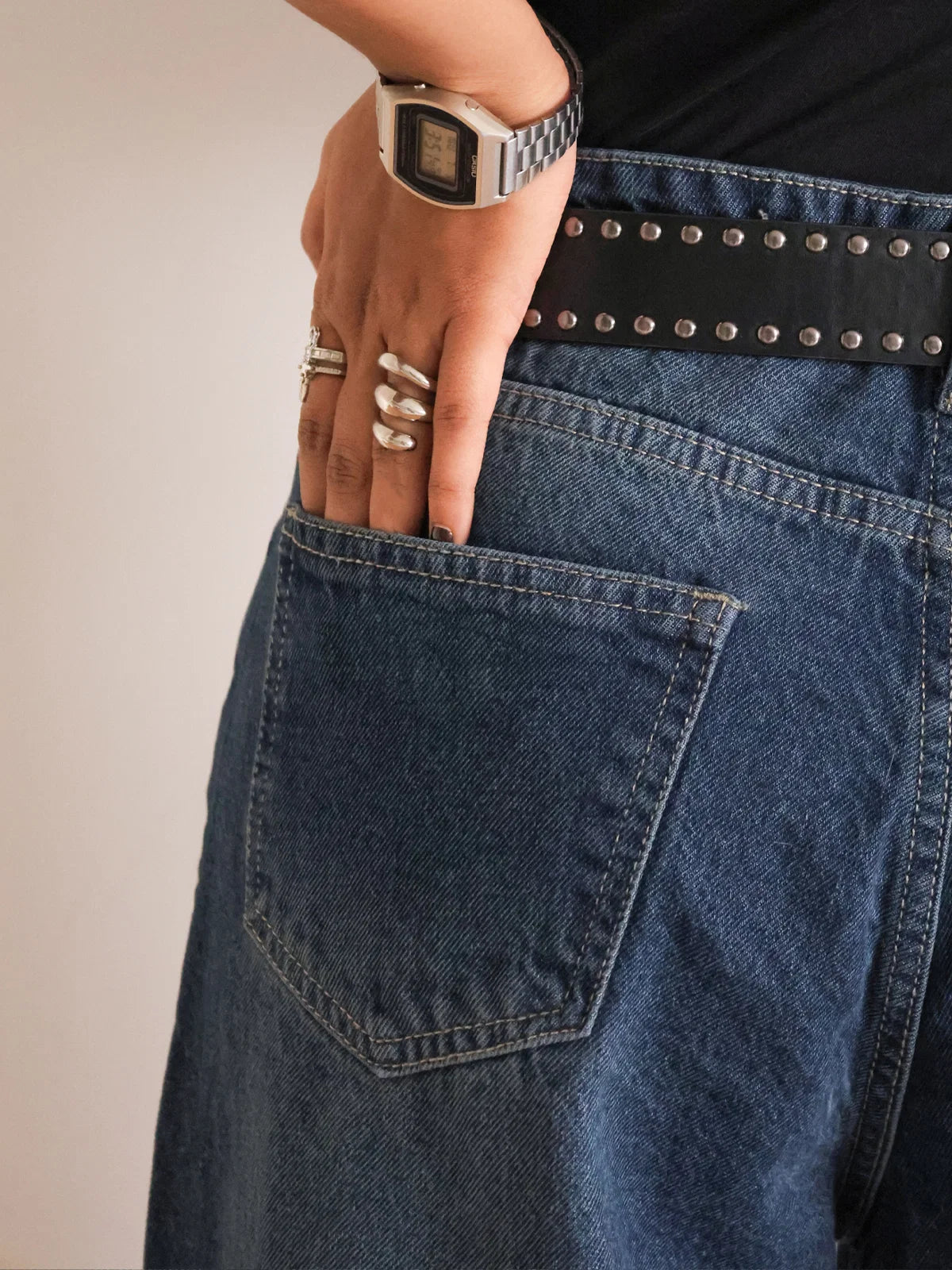 Deep Ocean Blue // Washed Ultra Wide Leg Jeans