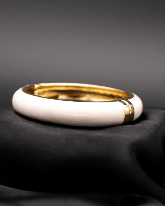 Chunky Bangle (Anti Tarnish) 021 // White