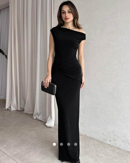 Asymmetrical Bodycon Dress // Black