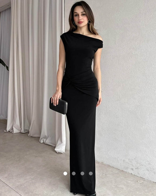 Asymmetrical Bodycon Dress // Black