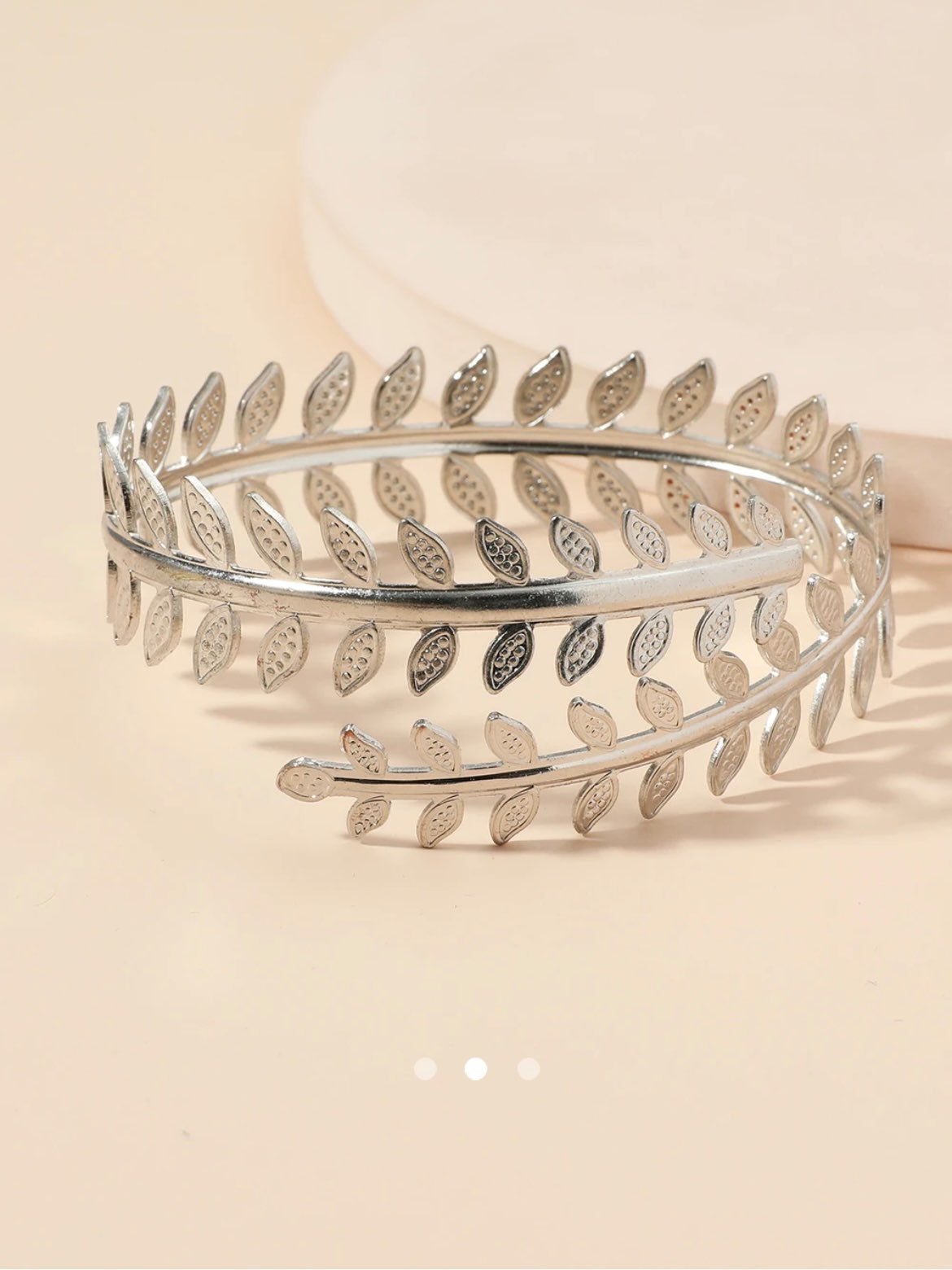 Leaf Arm Cuff // Silver